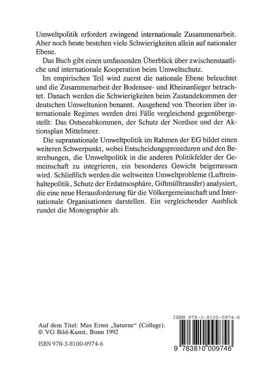 Produktbild: Internationale Umweltpolitik