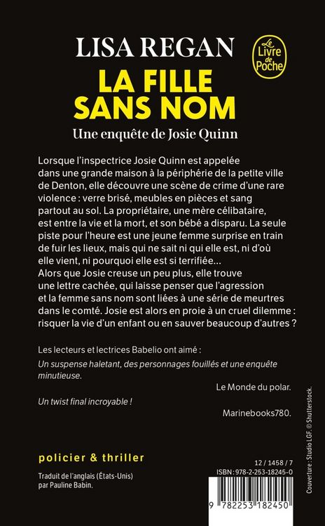 Produktbild: La fille sans nom : une enqu&ecirc;te de Josie Quinn