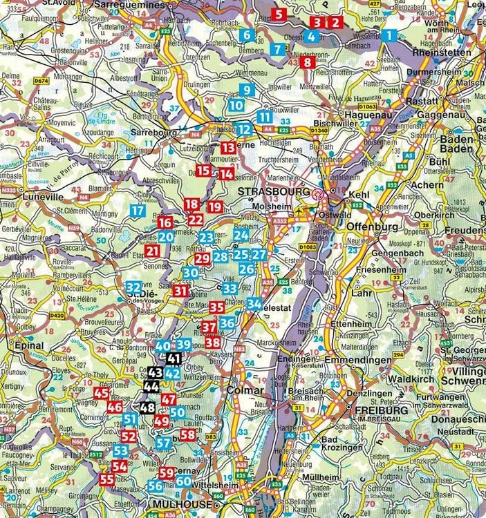 Produktbild: ROTHER Wanderf&uuml;hrer Vogesen. 60 Touren zu Panoramagipfeln, Felsen, Seen und Burgen zwischen Elsass und Lothringen