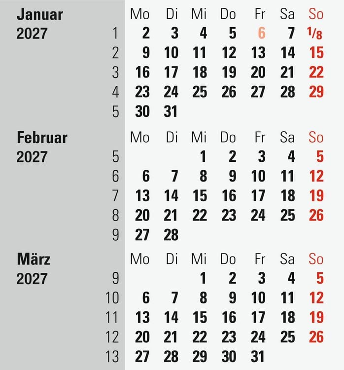 Produktbild: rido/id&eacute; 7038000307 3-Monats-Tischkalender 2027 90&times;120 mm, blau/schwarz