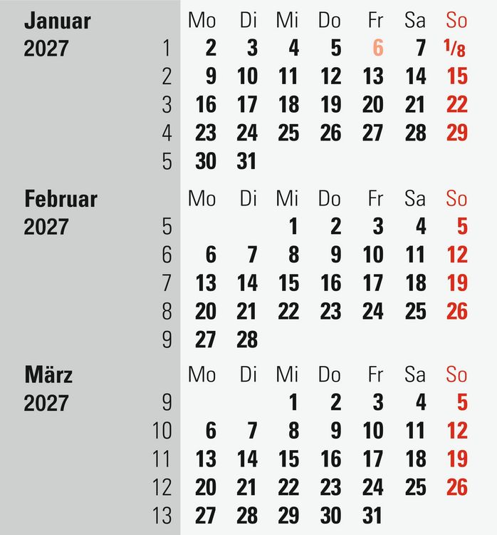 Produktbild: rido/id&eacute; 7038000907 3-Monats-Tischkalender 2027 90&times;120 mm, schwarz