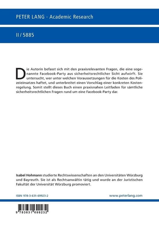 Produktbild: Facebook-Partys und Sicherheitsrecht