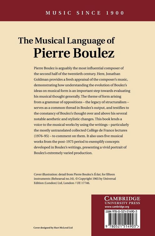 Produktbild: The Musical Language of Pierre Boulez