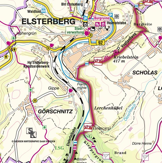 Produktbild: Vogtland Panorama Weg Wandertourenf&uuml;hrer 1:33 000