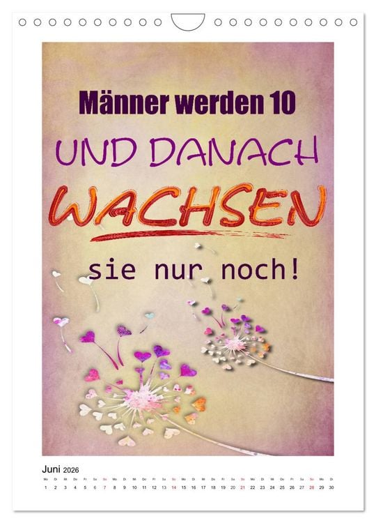 Produktbild: Humor und Ironie. Lustige Spr&uuml;che (Wandkalender 2026 DIN A4 hoch), CALVENDO Monatskalender
