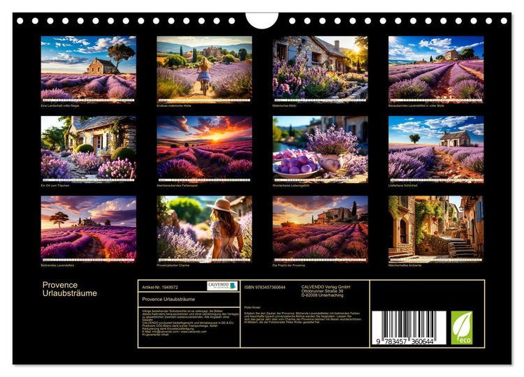 Produktbild: Provence Urlaubstr&auml;ume (Wandkalender 2026 DIN A4 quer), CALVENDO Monatskalender