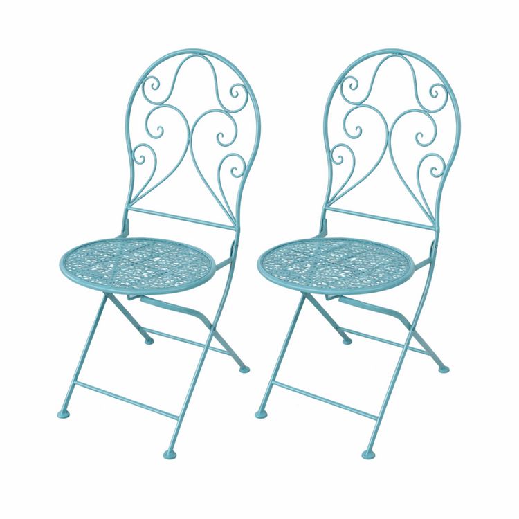 Produktbild: HTI-Living Gartenstuhl 2er-Set Lani Blau Gartenstuhl 2er-Set Lani Blau