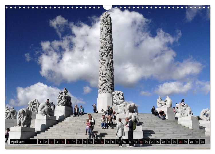 Produktbild: Vigeland Skulpturen Park Oslo (Wandkalender 2026 DIN A3 quer), CALVENDO Monatskalender