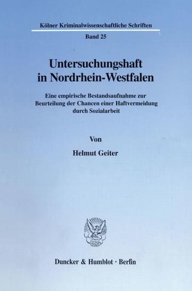 Produktbild: Untersuchungshaft in Nordrhein-Westfalen.