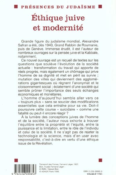 Produktbild: Fre-Ethique Juive Et Modernite