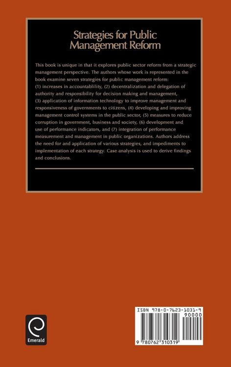 Produktbild: Strategies for Public Management Reform