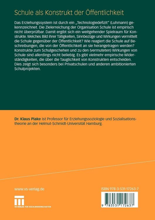 Produktbild: Schule als Konstrukt der &Ouml;ffentlichkeit