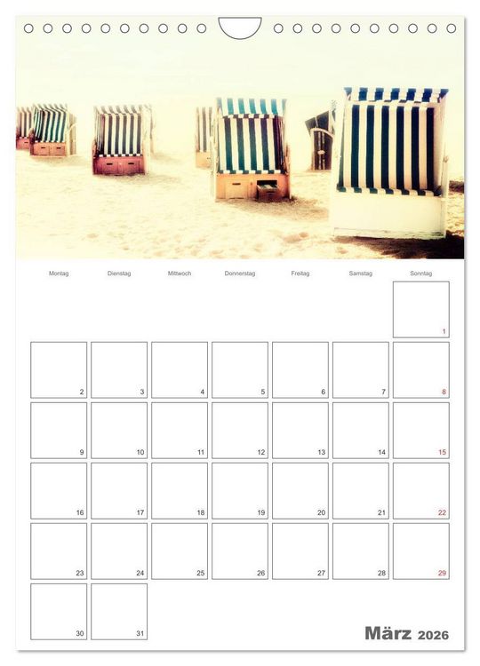 Produktbild: Strandbilder - K&uuml;nstlerische Impressionen von der Nordsee (Wandkalender 2026 DIN A4 hoch), CALVENDO Monatskalender