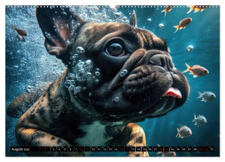 Produktbild: Badespa&szlig; - Hunde unter Wasser (Wandkalender 2026 DIN A2 quer), CALVENDO Monatskalender
