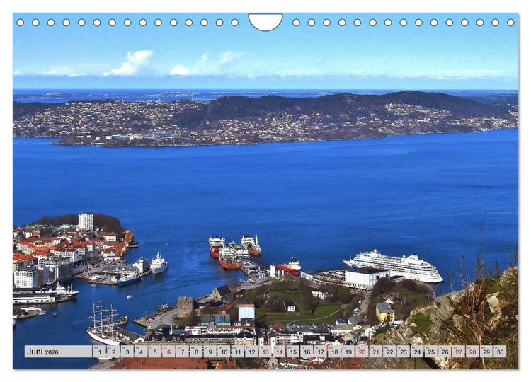 Produktbild: Wundersch&ouml;nes Bergen. Norwegens Tor zum Fjordland (Wandkalender 2026 DIN A4 quer), CALVENDO Monatskalender