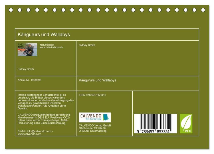 Produktbild: K&auml;ngururs und Wallabys (Tischkalender 2026 DIN A5 quer), CALVENDO Monatskalender