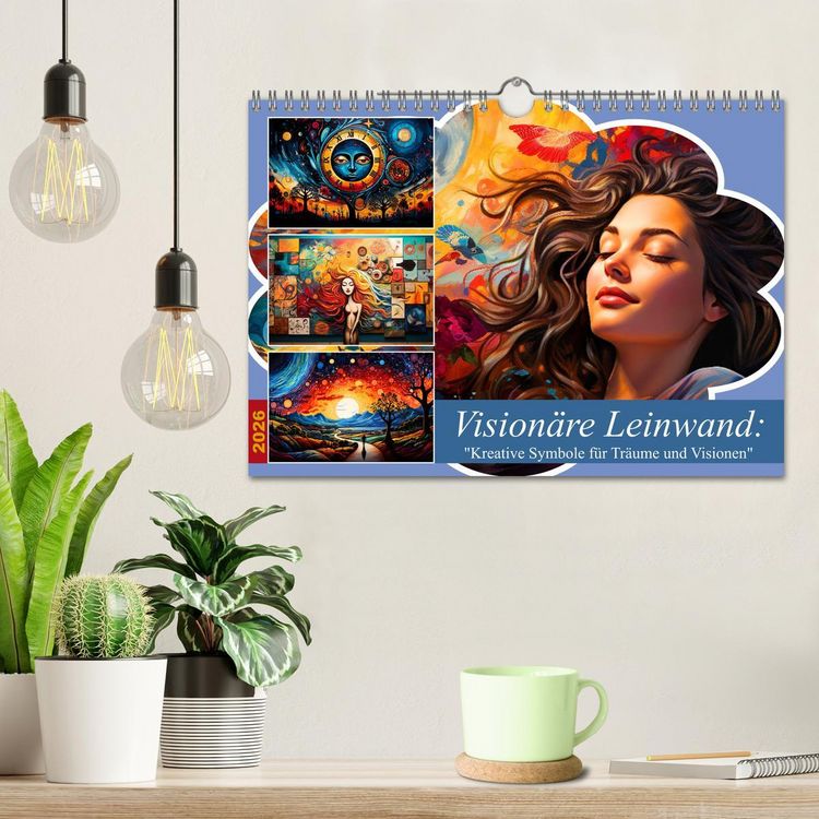 Produktbild: Vision&auml;re Leinwand: Kreative Symbole f&uuml;r Tr&auml;ume und Visionen (Wandkalender 2026 DIN A4 quer), CALVENDO Monatskalender