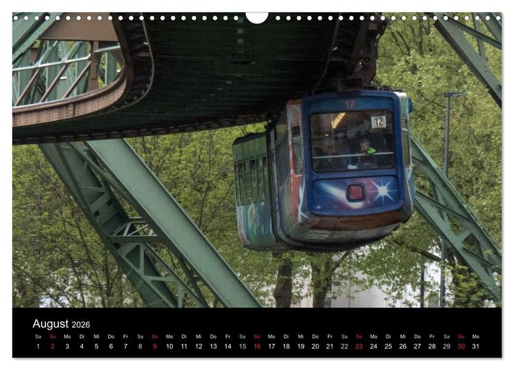 Produktbild: Die Wuppertaler Schwebebahn (Wandkalender 2026 DIN A3 quer), CALVENDO Monatskalender