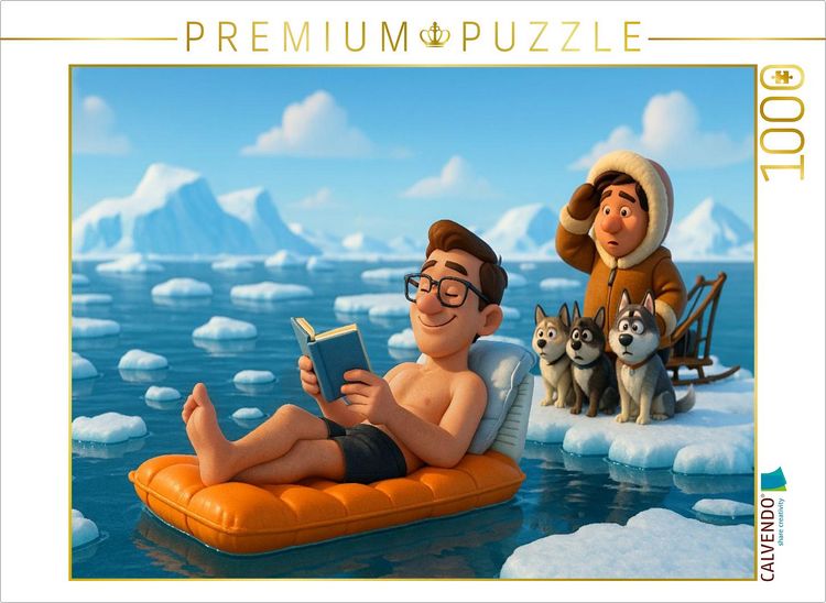 Produktbild: CALVENDO Puzzle K&auml;lteanbeter mit der Luftmatratze in der Arktis | 1000 Teile Lege-Gr&ouml;&szlig;e 64x48cm Foto-Puzzle f&uuml;r gl&uuml;ckliche Stunden