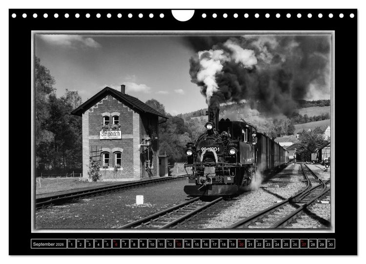 Produktbild: Unter Dampf - Mit der Pre&szlig;nitztalbahn durchs Erzgebirge (Wandkalender 2026 DIN A4 quer), CALVENDO Monatskalender