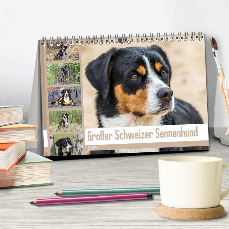 Produktbild: Gro&szlig;er Schweizer Sennenhund (Tischkalender 2026 DIN A5 quer), CALVENDO Monatskalender
