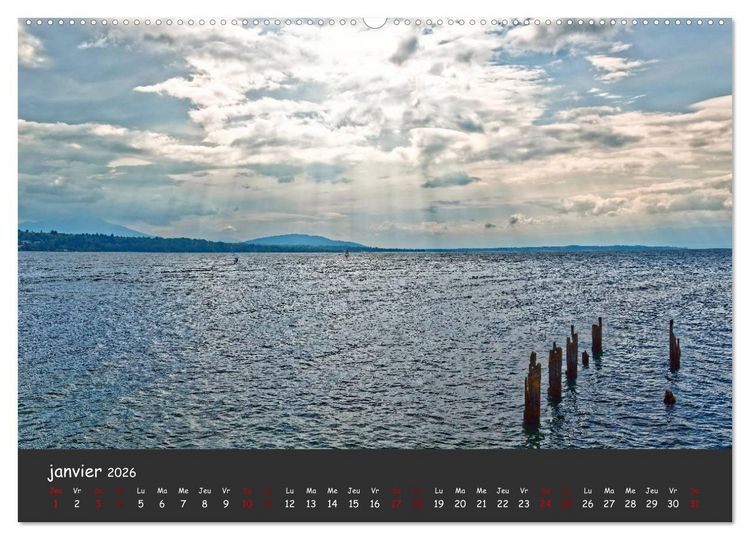 Produktbild: Au fil de l'eau... LAC LEMAN (Calendrier mural 2026 DIN A2 vertical) calendrier de bureau