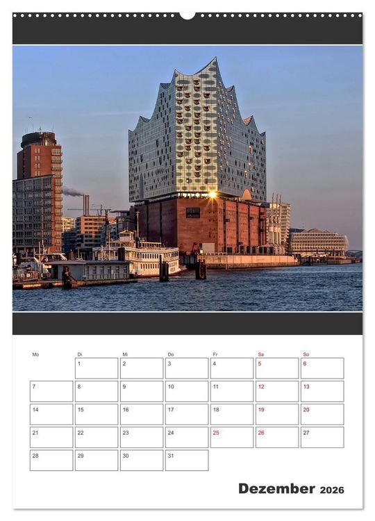 Produktbild: Wahrzeichen Elphi (Wandkalender 2026 DIN A2 hoch), CALVENDO Monatskalender