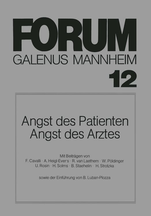Produktbild: Angst des Patienten Angst des Arztes