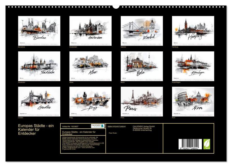 Produktbild: Europas St&auml;dte - ein Kalender f&uuml;r Entdecker (hochwertiger Premium Wandkalender 2026 DIN A2 quer), Kunstdruck in Hochglanz