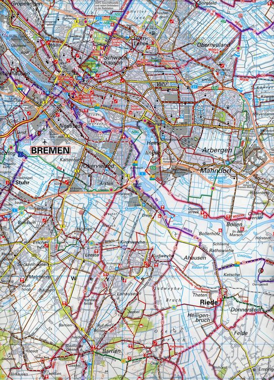 Produktbild: BVA ADFC Regionalkarte Bremen und Umgebung 1:75.000