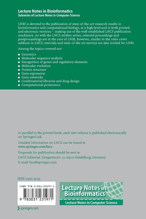 Produktbild: Bioinformatics Research and Applications