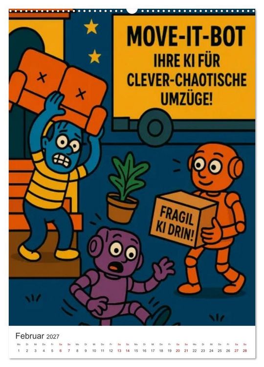 Produktbild: Robo-Champs: Witz trifft auf Chip (hochwertiger Premium Wandkalender 2027 DIN A2 hoch), Kunstdruck in Hochglanz