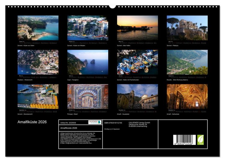Produktbild: Amalfik&uuml;ste 2026 (hochwertiger Premium Wandkalender 2026 DIN A2 quer), Kunstdruck in Hochglanz