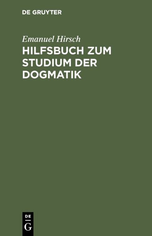 Produktbild: Hilfsbuch zum Studium der Dogmatik