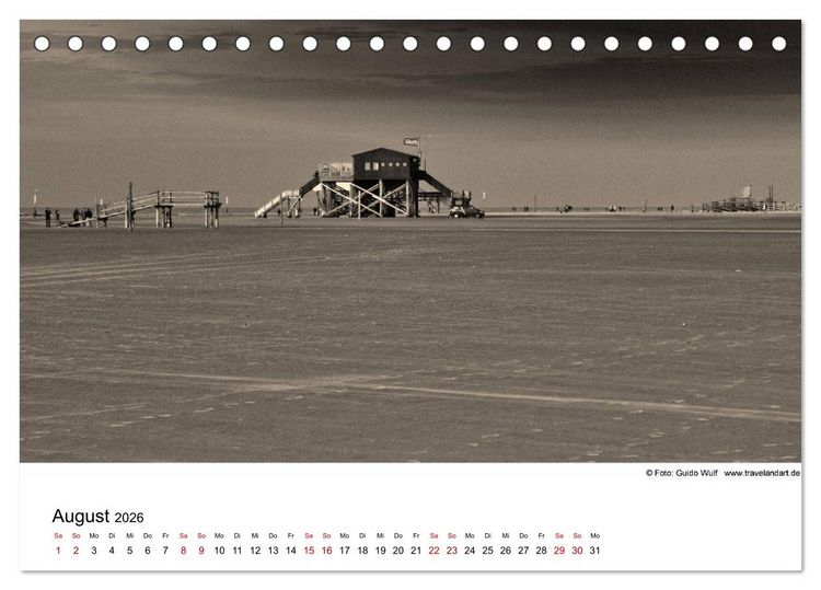 Produktbild: Sankt Peter-Ording. Ein Traum an der Nordsee (Tischkalender 2026 DIN A5 quer), CALVENDO Monatskalender