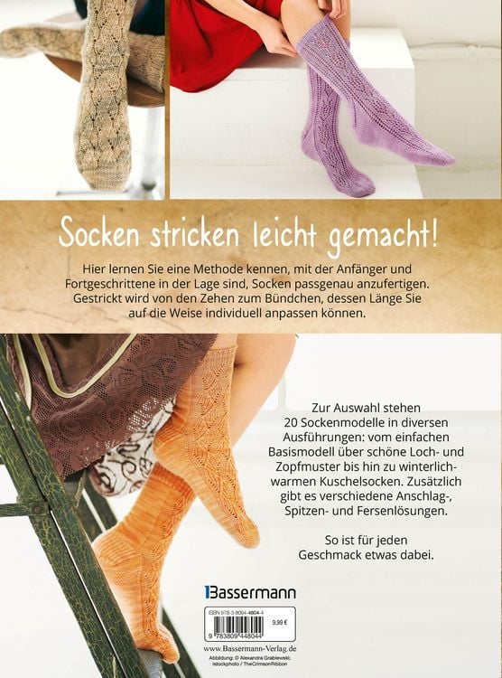 Socken stricken andersrum - Von der Spitze zum Bündchen. Die geniale Methode für passgenaues Stricken