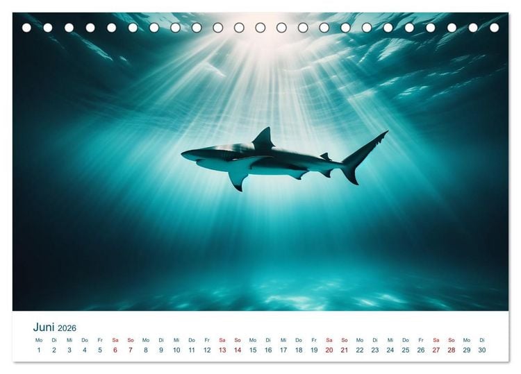 Produktbild: Wei&szlig;e Haie (Tischkalender 2026 DIN A5 quer), CALVENDO Monatskalender