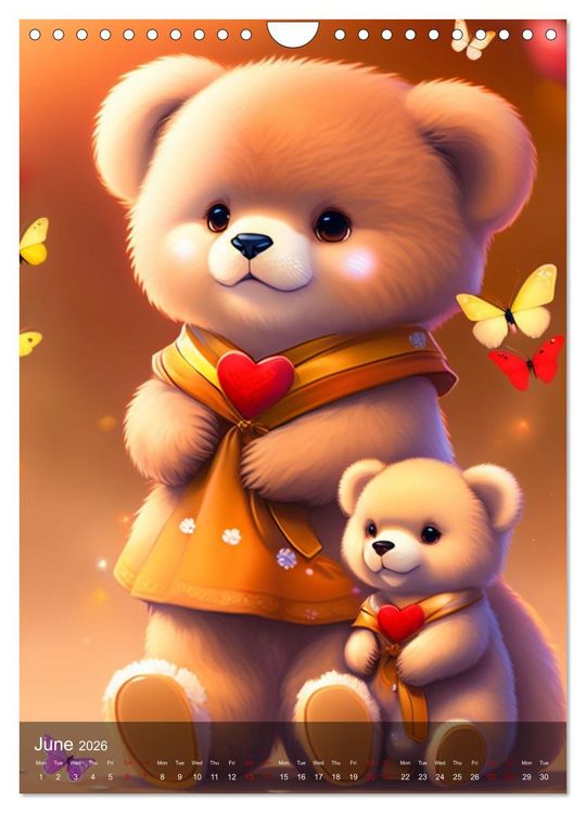 Produktbild: Cuddly Teddy Illustrations (Wall Calendar 2026 DIN A4 portrait), CALVENDO 12 Month Wall Calendar