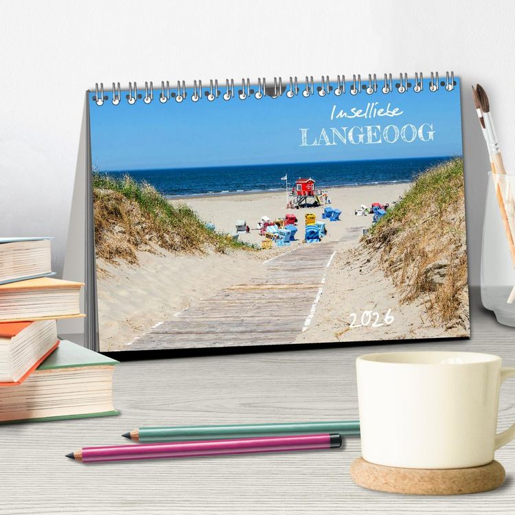Produktbild: Inselliebe Langeoog (Tischkalender 2026 DIN A5 quer), CALVENDO Monatskalender