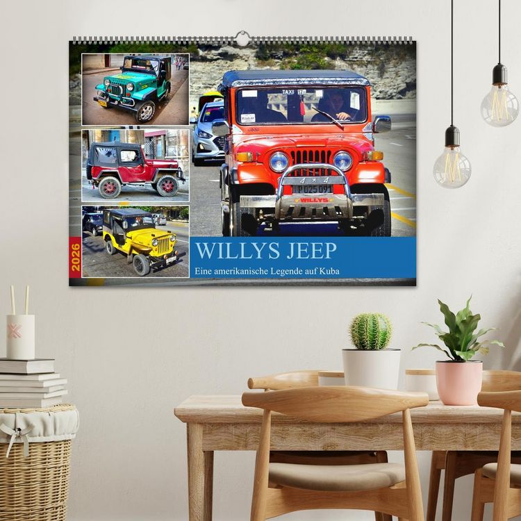 Produktbild: Willys Jeep - Eine amerikanische Legende auf Kuba (Wandkalender 2026 DIN A2 quer), CALVENDO Monatskalender