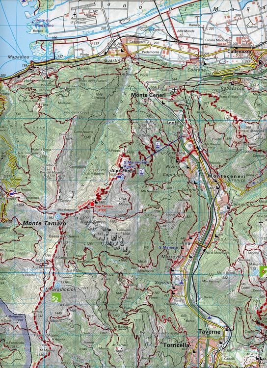 Produktbild: Lugano - Sottoceneri - Gambarogno 50 Wanderkarte