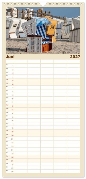 Produktbild: Familienplaner 2027 - Sankt Peter-Ording - Str&auml;nde, D&uuml;nen, Weite mit 5 Spalten (Wandkalender, 21 x 45 cm) CALVENDO