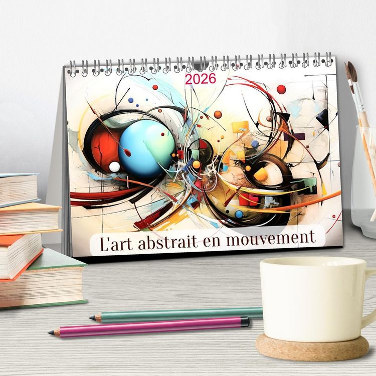 Produktbild: L'art abstrait en mouvement (Calendrier de bureau 2026 DIN A5 vertical), CALVENDO calendrier mensuel