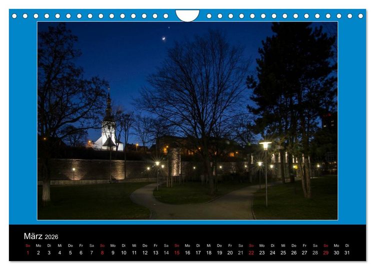 Produktbild: Schweinfurt bei Nacht verzaubernd und bunt (Wandkalender 2026 DIN A4 quer), CALVENDO Monatskalender