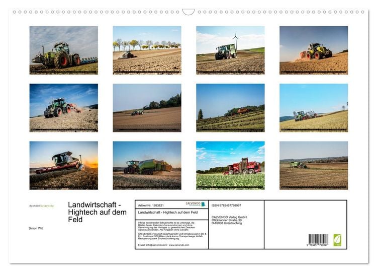 Produktbild: Landwirtschaft - Hightech auf dem Feld (Wandkalender 2026 DIN A2 quer), CALVENDO Monatskalender