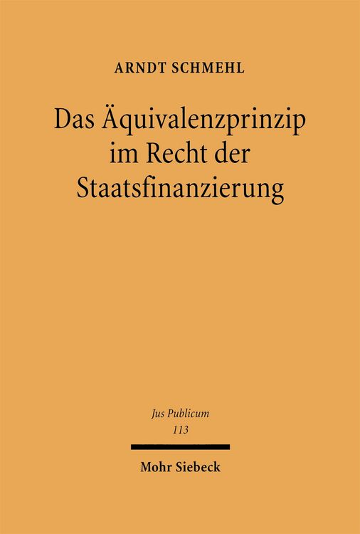 Produktbild: Das &Auml;quivalenzprinzip im Recht der Staatsfinanzierung