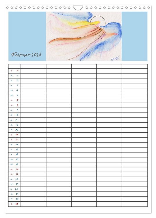 Produktbild: Engelhafter Familienplaner (Wandkalender 2026 DIN A3 hoch), CALVENDO Monatskalender