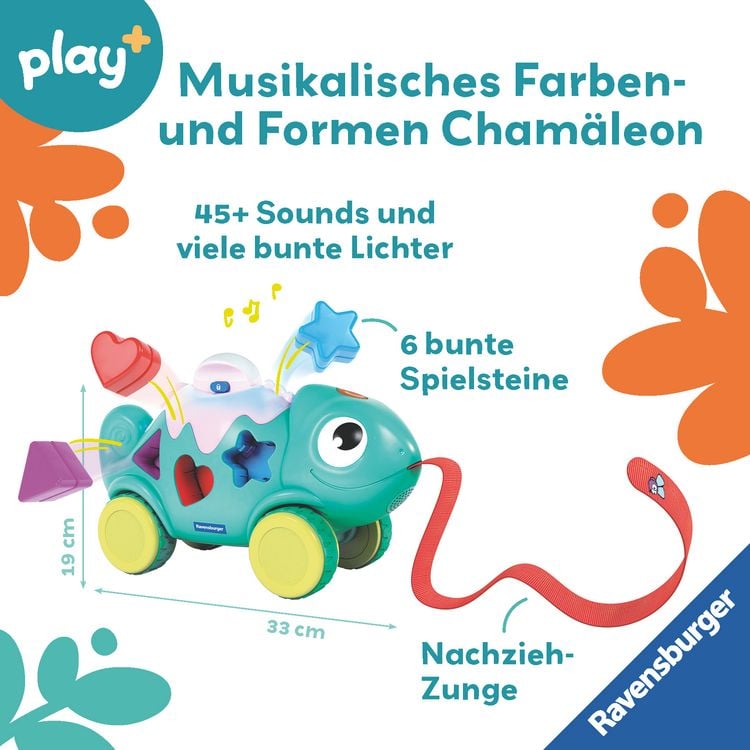 Produktbild: Play+ Musikalisches Farben & Formen Cham&auml;leon - ab 12 Monate