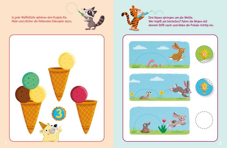 Produktbild: Sticker-R&auml;tsel f&uuml;r Kindergarten-Kids. Erste Zahlen