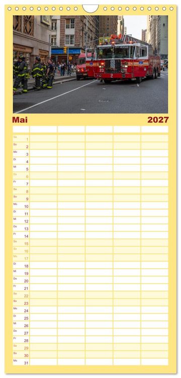 Produktbild: Familienplaner 2027 - Feuerwehr New York - Heart of the City mit 5 Spalten (Wandkalender, 21 x 45 cm) CALVENDO
